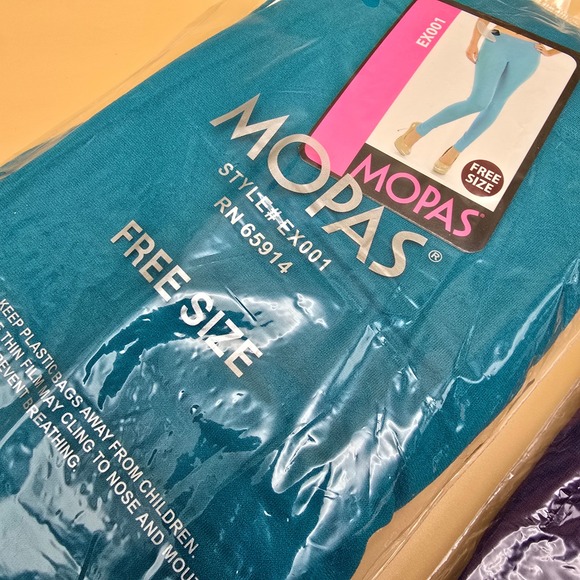 MOPAS EX001 Free Size Teal Purple Leggings Pants Set 2 NWOT - Picture 8 of 9